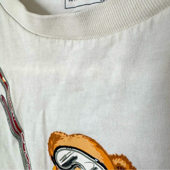 Polo Ralph Lauren White Kids’ T-shirt Size Medium Bear Skiing Winter Holiday - Picture 5 of 11